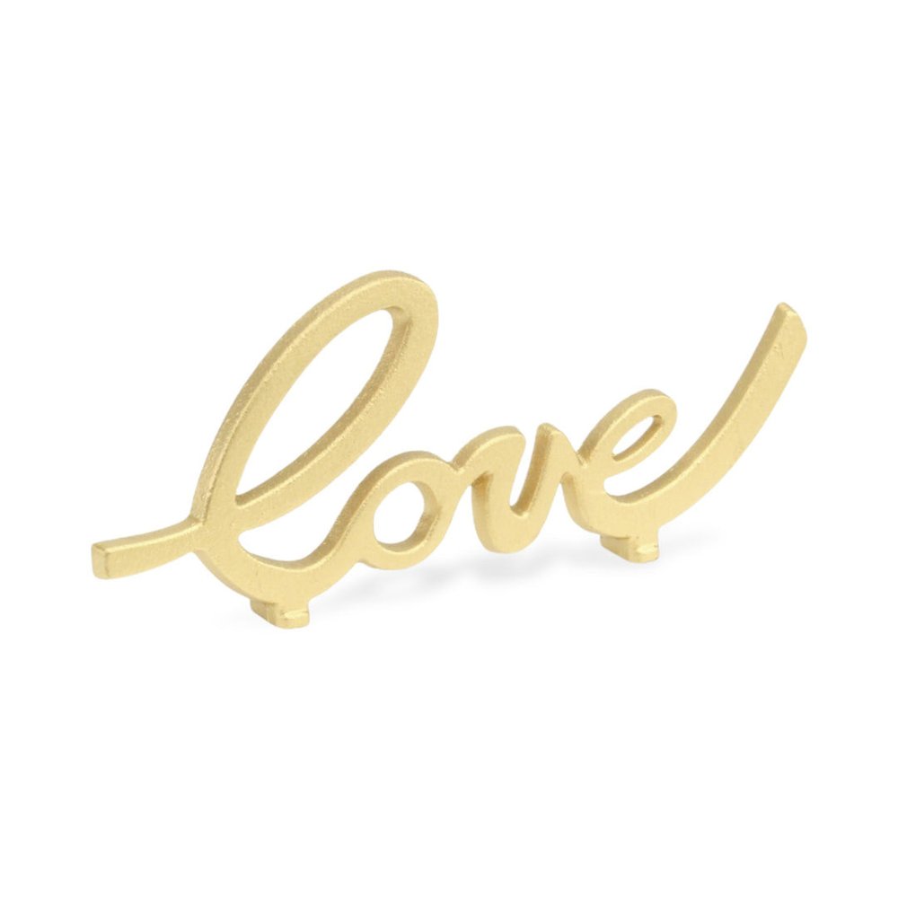 10" Gold Cast Iron Love Tabletop Sign HomeRoots