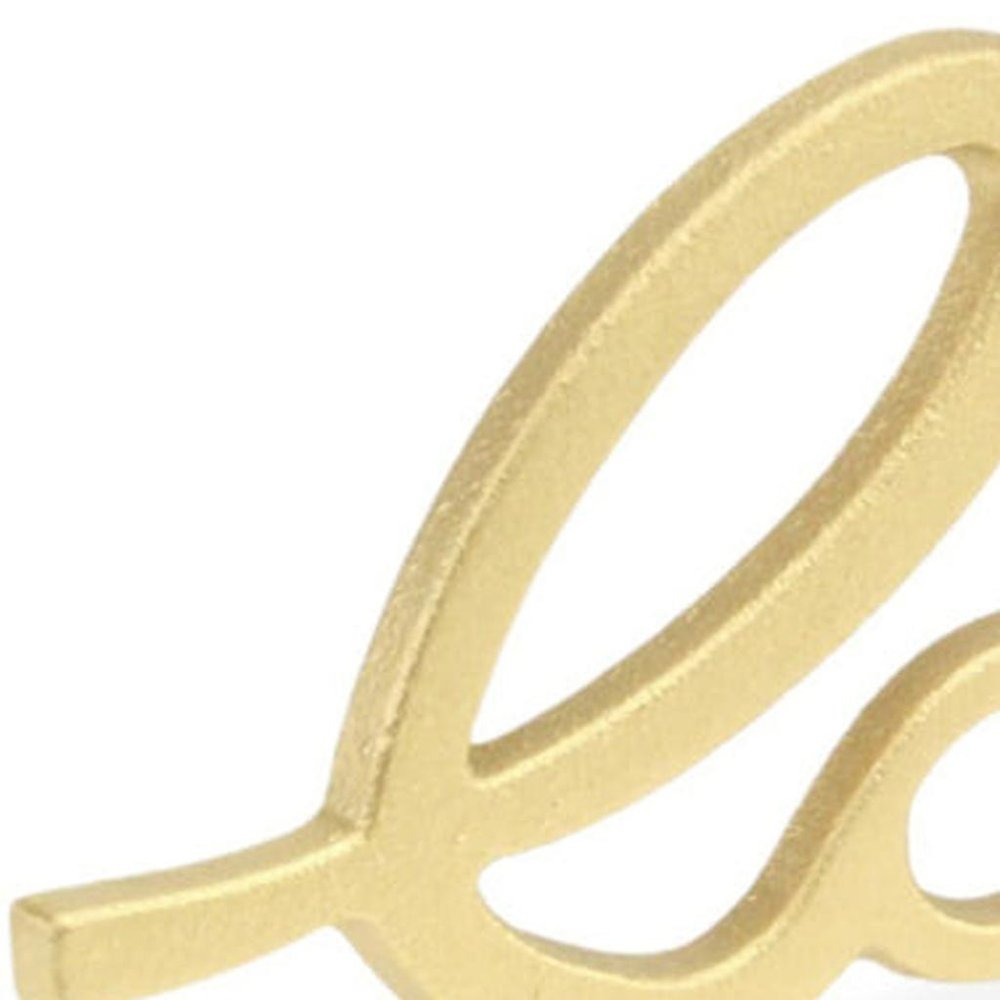 10" Gold Cast Iron Love Tabletop Sign HomeRoots