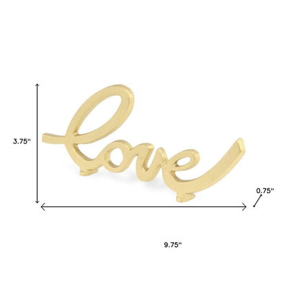 10" Gold Cast Iron Love Tabletop Sign HomeRoots