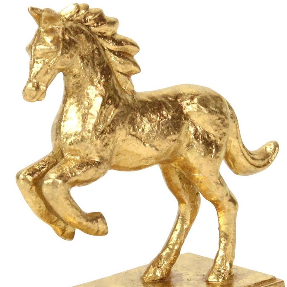 7" Gold Cast Iron Horse Tabletop Sculpture HomeRoots