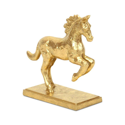 7" Gold Cast Iron Horse Tabletop Sculpture HomeRoots