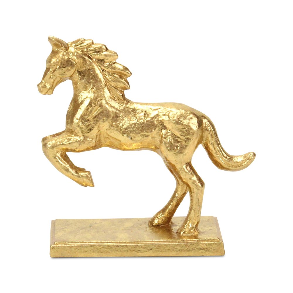 7" Gold Cast Iron Horse Tabletop Sculpture HomeRoots