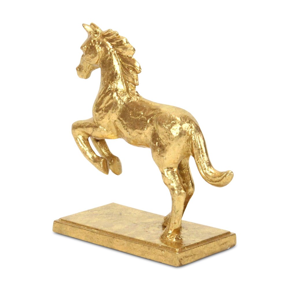 7" Gold Cast Iron Horse Tabletop Sculpture HomeRoots