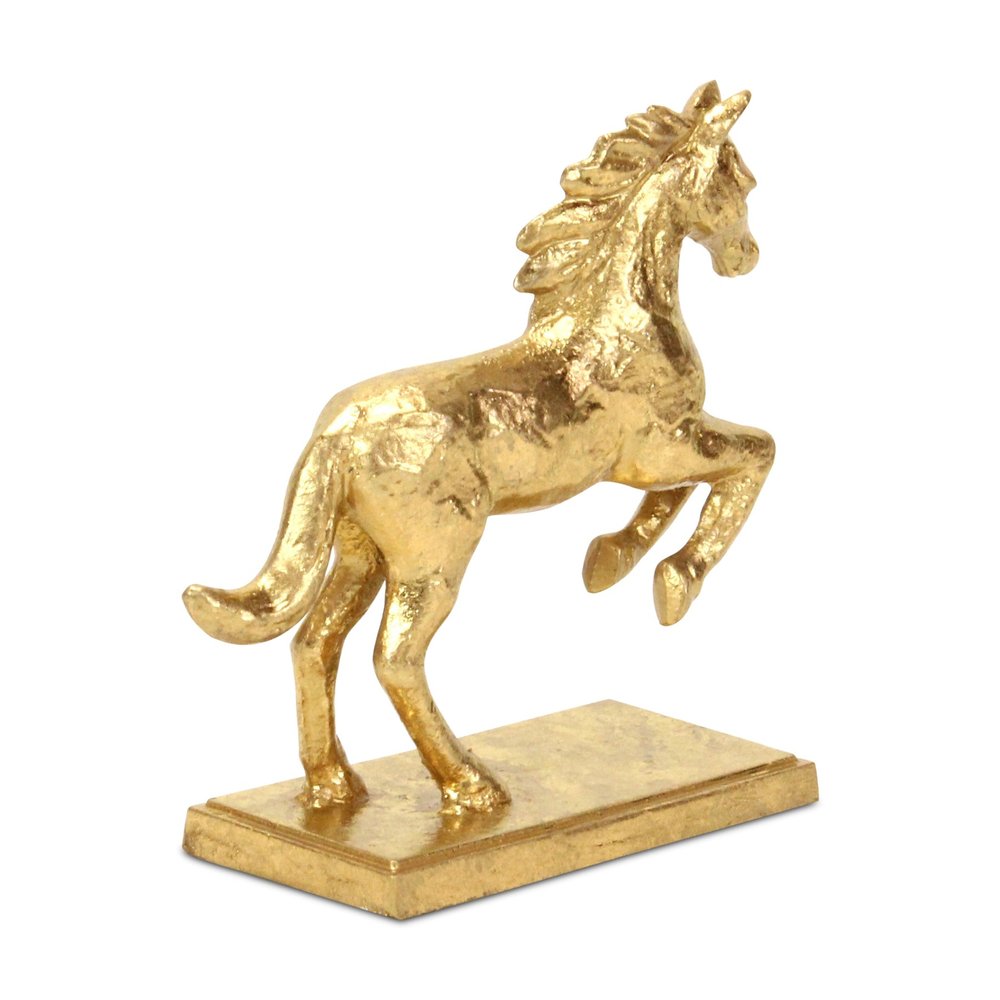 7" Gold Cast Iron Horse Tabletop Sculpture HomeRoots