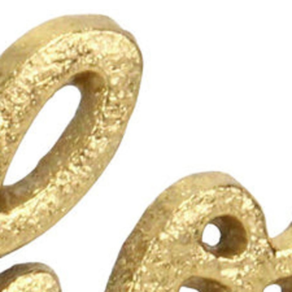 9" Gold Cast Iron Christmas Tabletop Sign HomeRoots