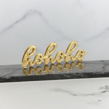 9" Gold Cast Iron Christmas Tabletop Sign HomeRoots