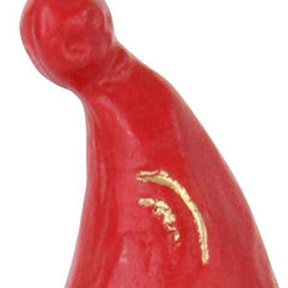 6" Red Gold And White Cast Iron Christmas Santa Gnome Figurine HomeRoots