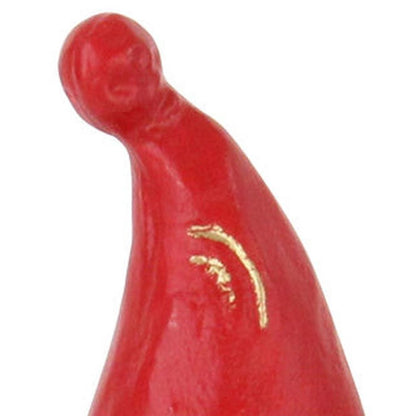 6" Red Gold And White Cast Iron Christmas Santa Gnome Figurine HomeRoots