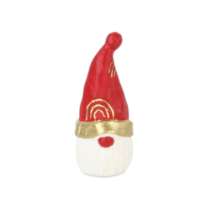 5" Red Gold And White Cast Iron Christmas Santa Gnome Figurine HomeRoots