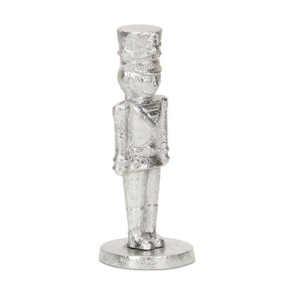 7" Silver Cast Iron Christmas Nutcracker Hand Painted Figurine HomeRoots
