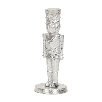 7" Silver Cast Iron Christmas Nutcracker Hand Painted Figurine HomeRoots