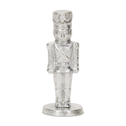 7" Silver Cast Iron Christmas Nutcracker Hand Painted Figurine HomeRoots