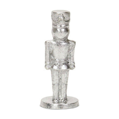 7" Silver Cast Iron Christmas Nutcracker Hand Painted Figurine HomeRoots