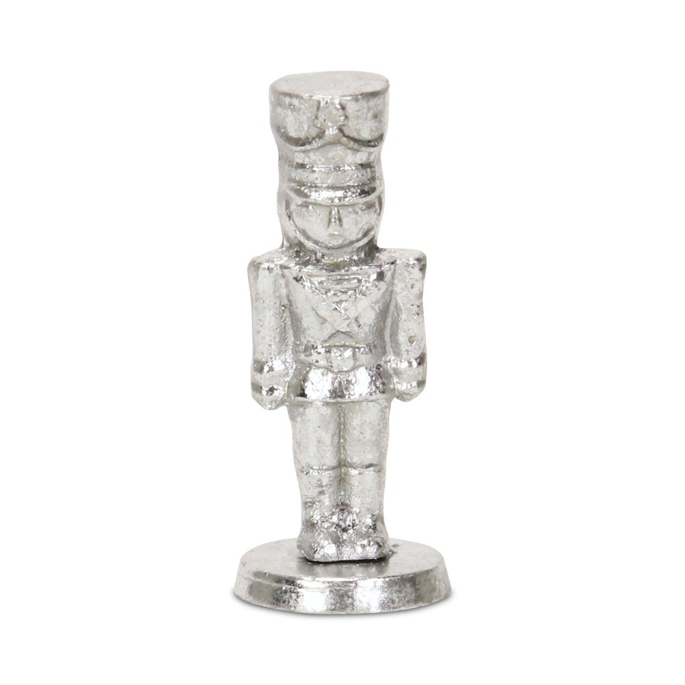 6" Silver Cast Iron Christmas Nutcracker Hand Painted Figurine HomeRoots