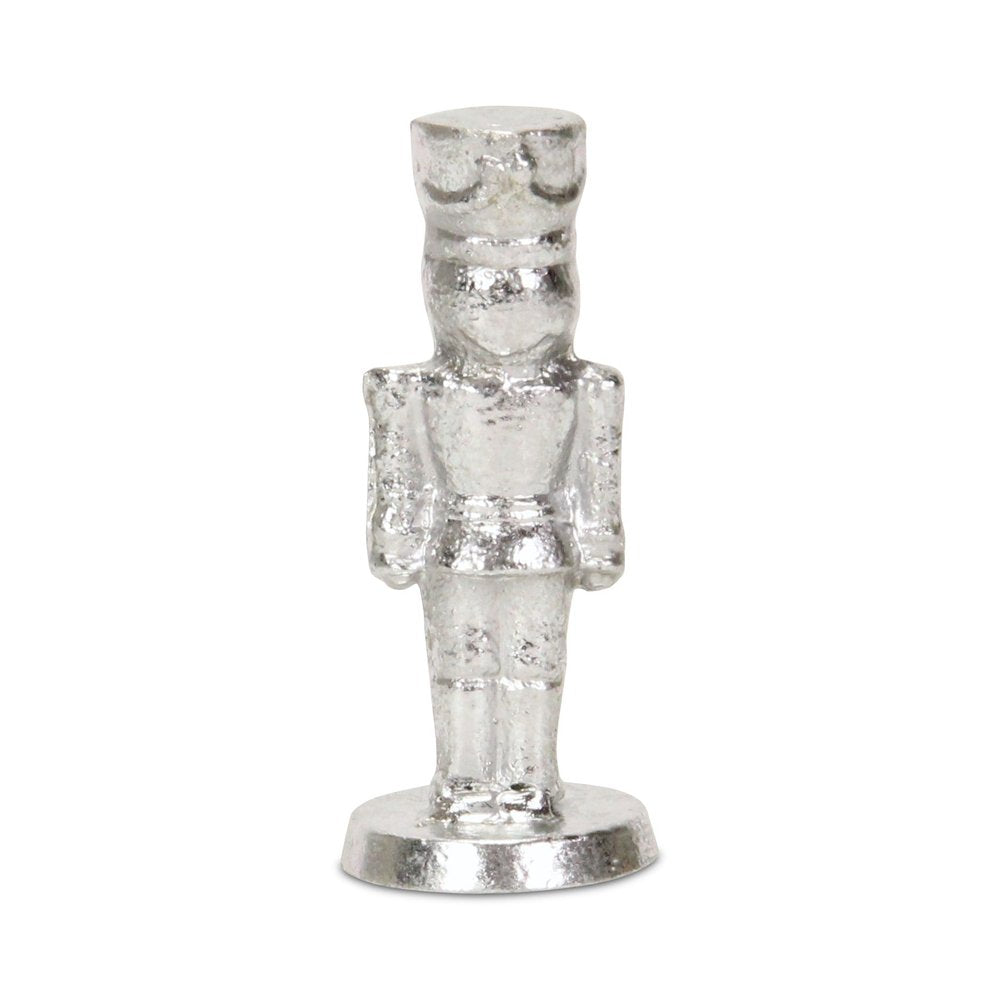 6" Silver Cast Iron Christmas Nutcracker Hand Painted Figurine HomeRoots