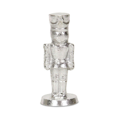 6" Silver Cast Iron Christmas Nutcracker Hand Painted Figurine HomeRoots