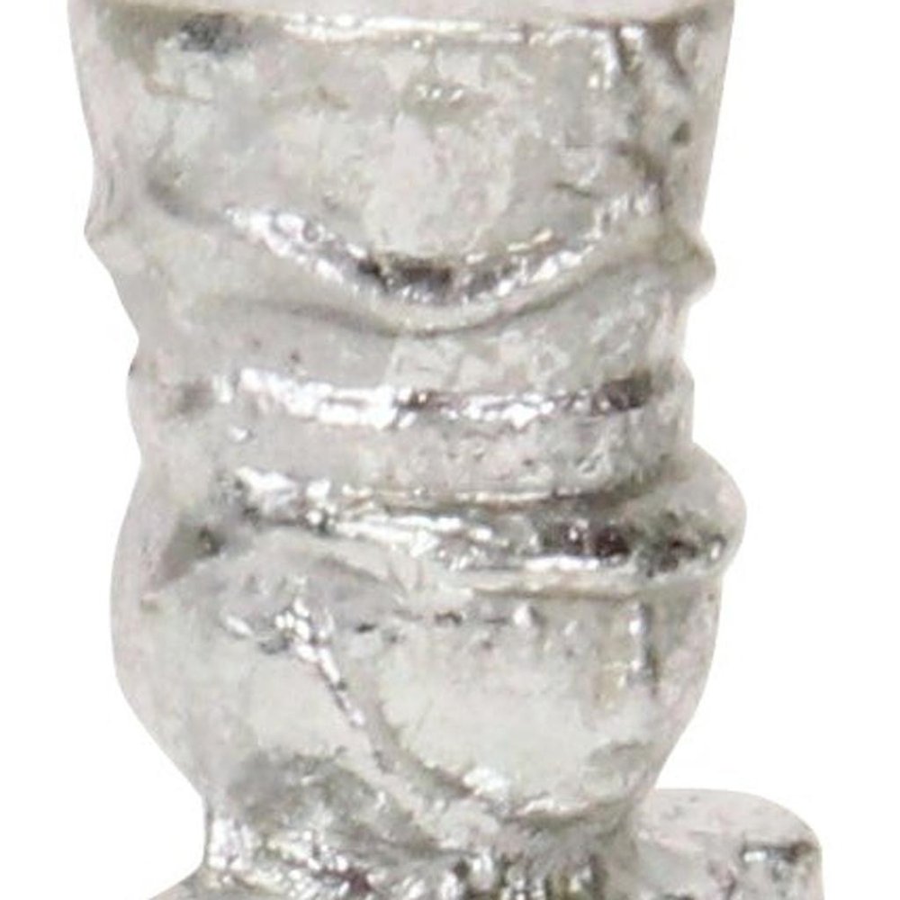 6" Silver Cast Iron Christmas Nutcracker Hand Painted Figurine HomeRoots