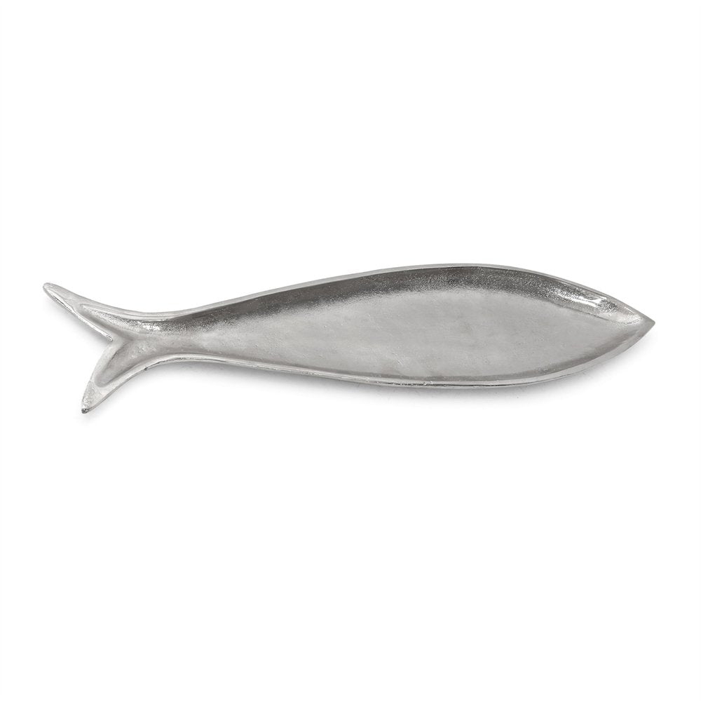 23" Silver Cast Aluminum Fish Serving Tray HomeRoots