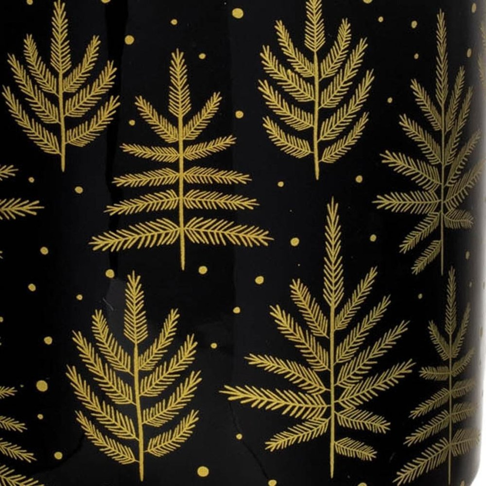Set of Two Black And Gold Ceramic Pot Planters HomeRoots