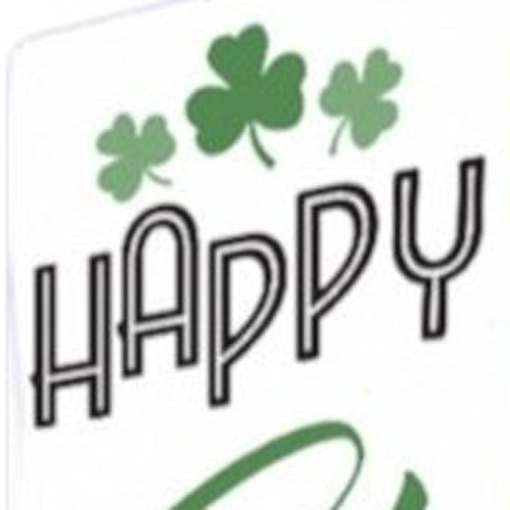 72" White Black And Green Solid Wood Happy St Patrick's Day Porch Sign HomeRoots