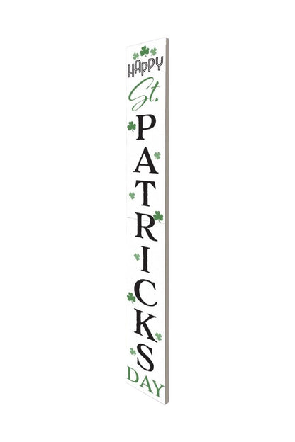 72" White Black And Green Solid Wood Happy St Patrick's Day Porch Sign HomeRoots
