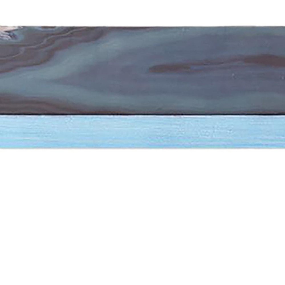 36" Blue And Natural Wood Agate Pattern Wall Mount Accent Shelf HomeRoots