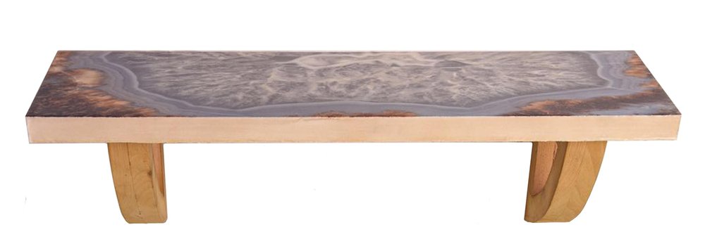 36" Gray And Natural Wood Agate Pattern Wall Mount Accent Shelf HomeRoots