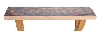 36" Gray And Natural Wood Agate Pattern Wall Mount Accent Shelf HomeRoots