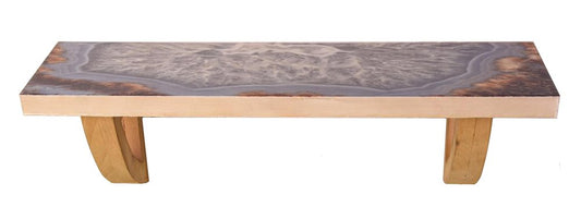 36" Gray And Natural Wood Agate Pattern Wall Mount Accent Shelf HomeRoots
