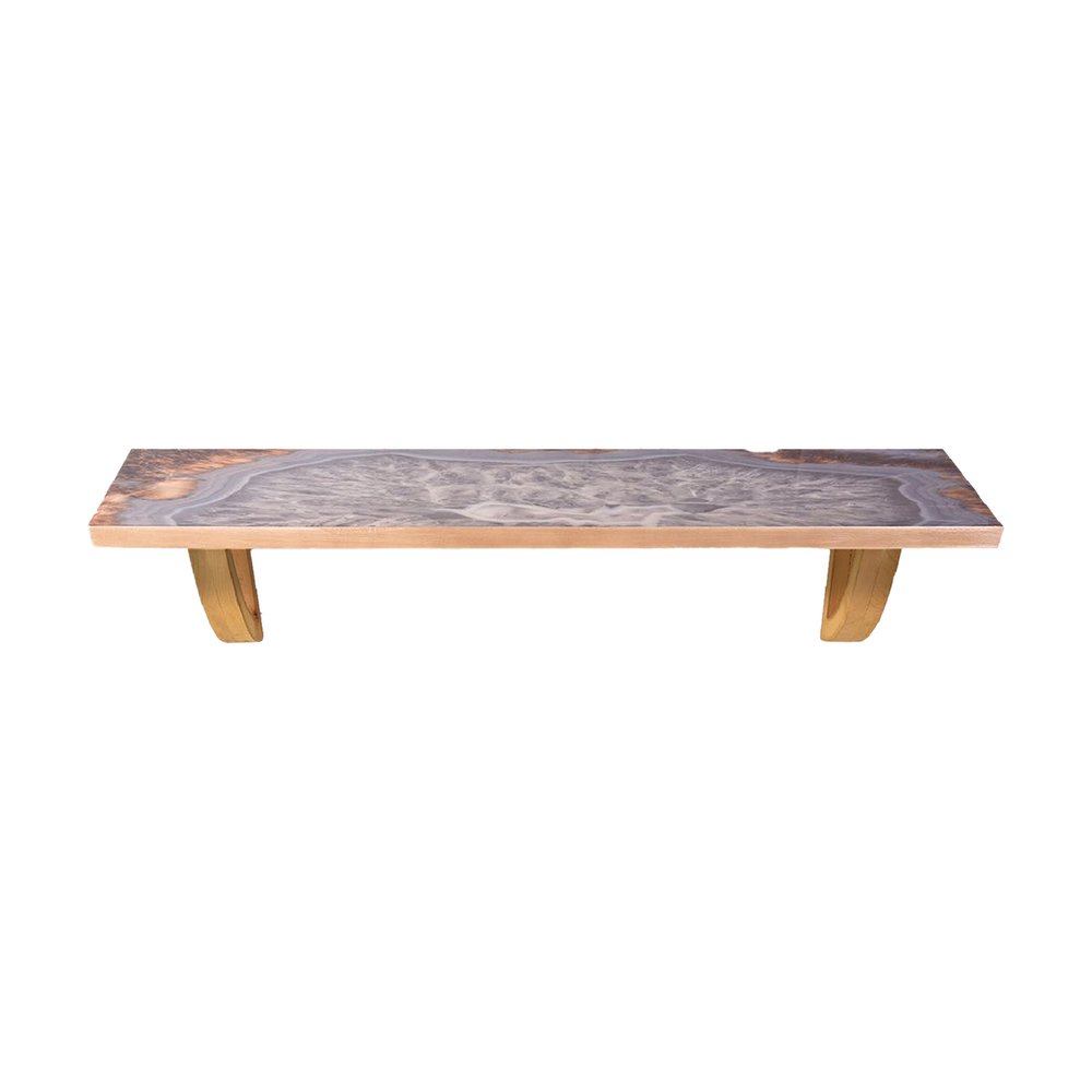24" Gray And Natural Wood Wall Mounted Accent Shelf HomeRoots