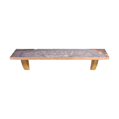 24" Gray And Natural Wood Wall Mounted Accent Shelf HomeRoots