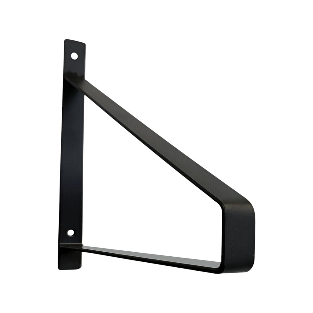 8" Set Of Two Black Metal Wall Mounted Shelf Brackets HomeRoots