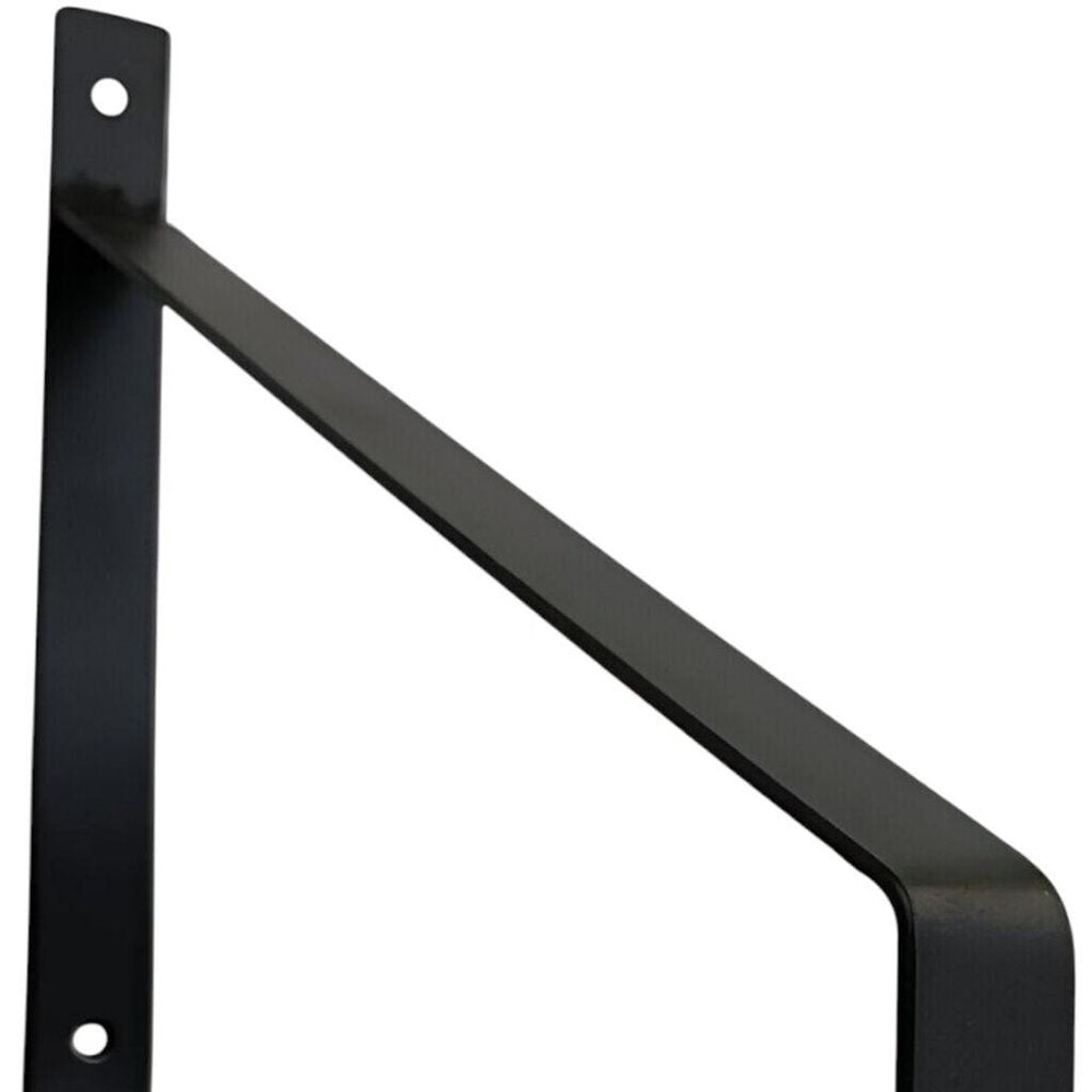 8" Set Of Two Black Metal Wall Mounted Shelf Brackets HomeRoots