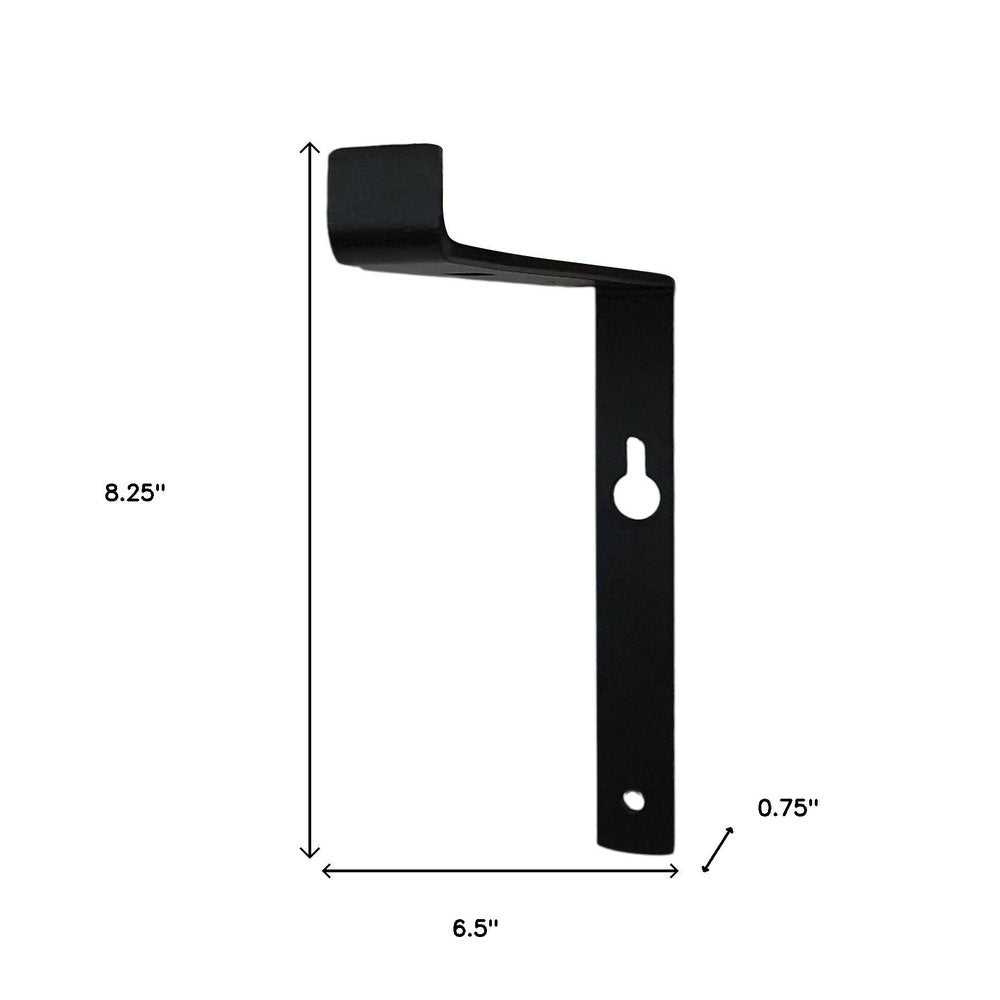 7" Set Of Two Black Metal Wall Mounted Shelf Brackets HomeRoots