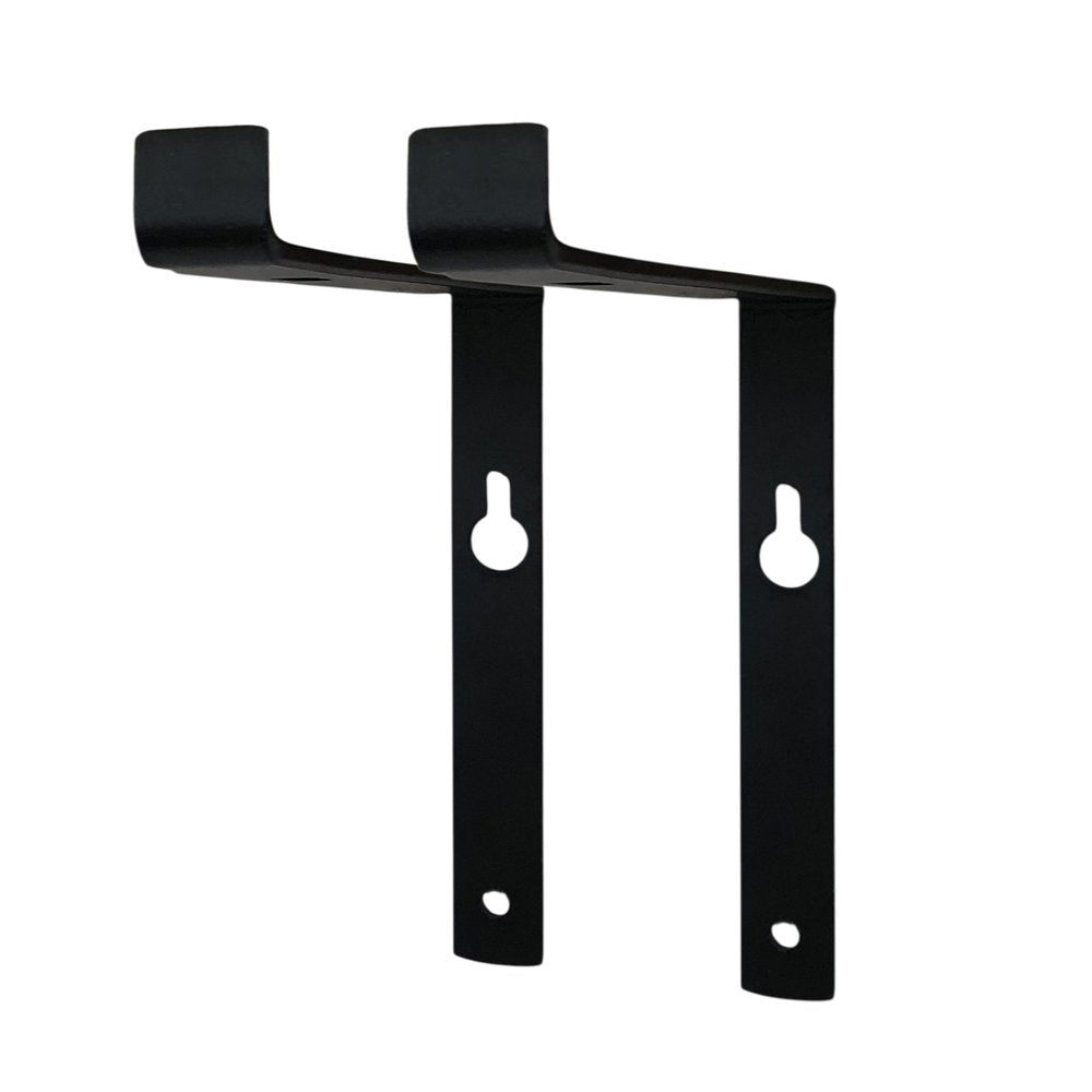 7" Set Of Two Black Metal Wall Mounted Shelf Brackets HomeRoots