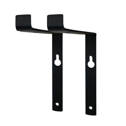 7" Set Of Two Black Metal Wall Mounted Shelf Brackets HomeRoots