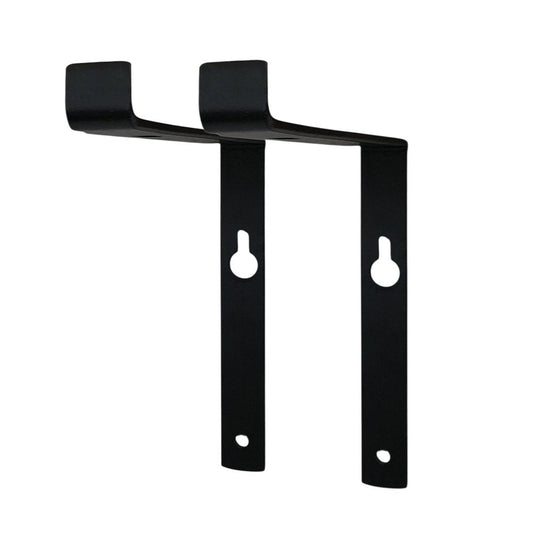 7" Set Of Two Black Metal Wall Mounted Shelf Brackets HomeRoots