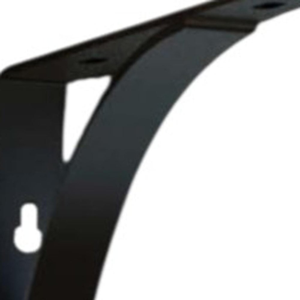 8" Set Of Two Black Curved Metal Wall Mounted Shelf Brackets HomeRoots