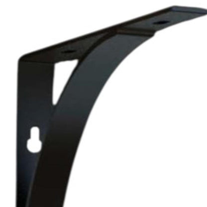 8" Set Of Two Black Curved Metal Wall Mounted Shelf Brackets HomeRoots