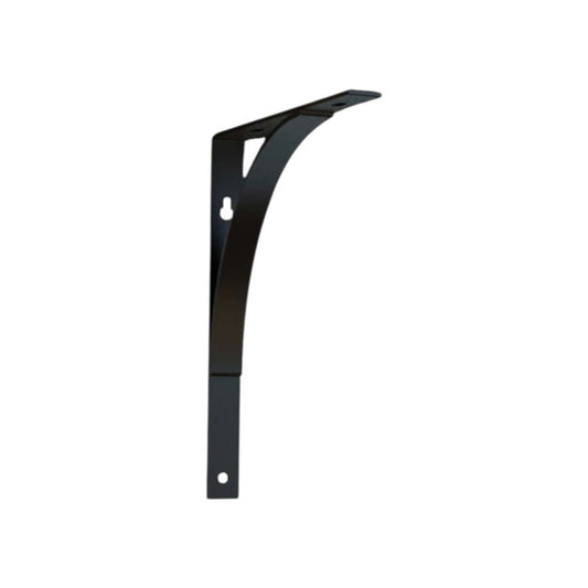 8" Set Of Two Black Curved Metal Wall Mounted Shelf Brackets HomeRoots