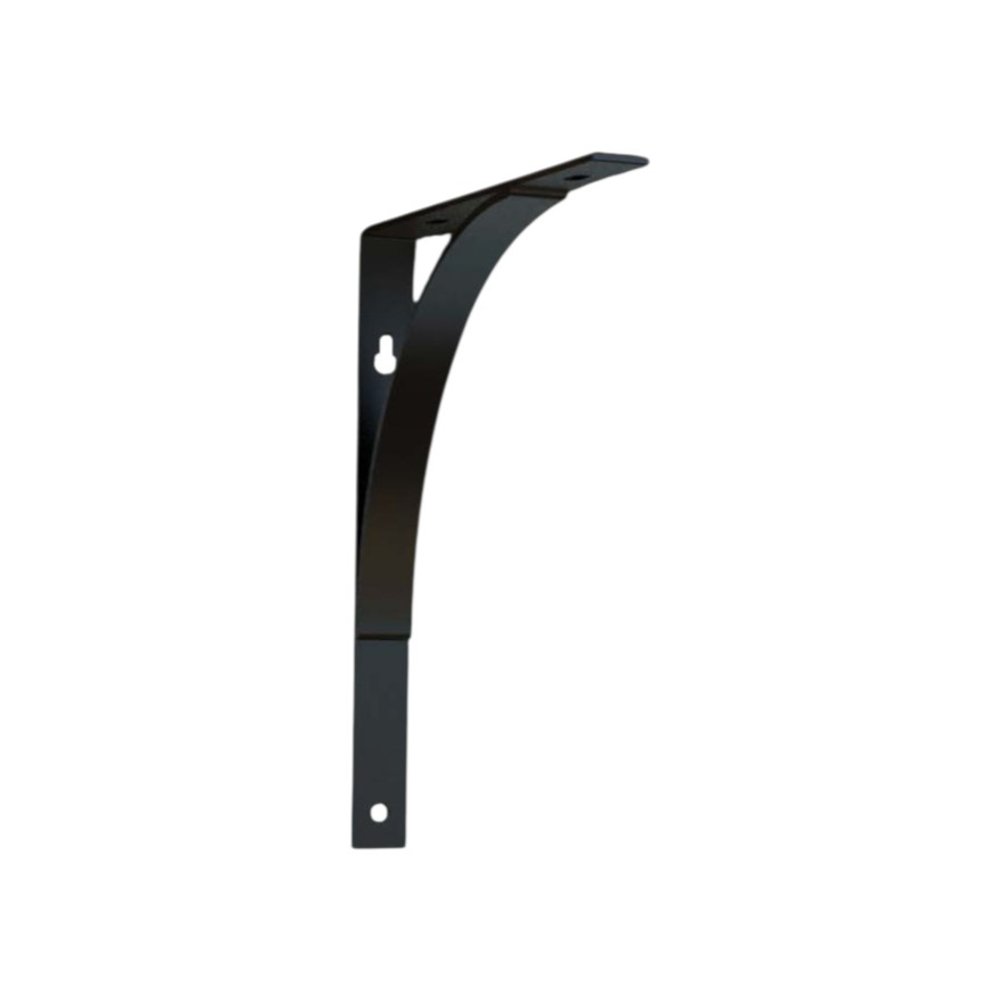 8" Set Of Two Black Curved Metal Wall Mounted Shelf Brackets HomeRoots