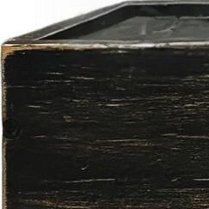 10" Black Distressed Wood Wall Mounted Floating Shelf With LED HomeRoots
