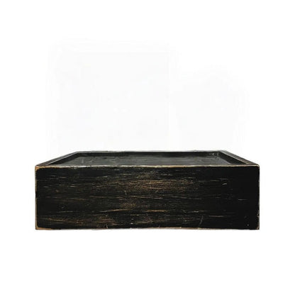 10" Black Distressed Wood Wall Mounted Floating Shelf With LED HomeRoots