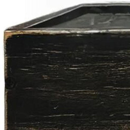 10" Black Distressed Wood Wall Mounted Floating Shelf With LED HomeRoots