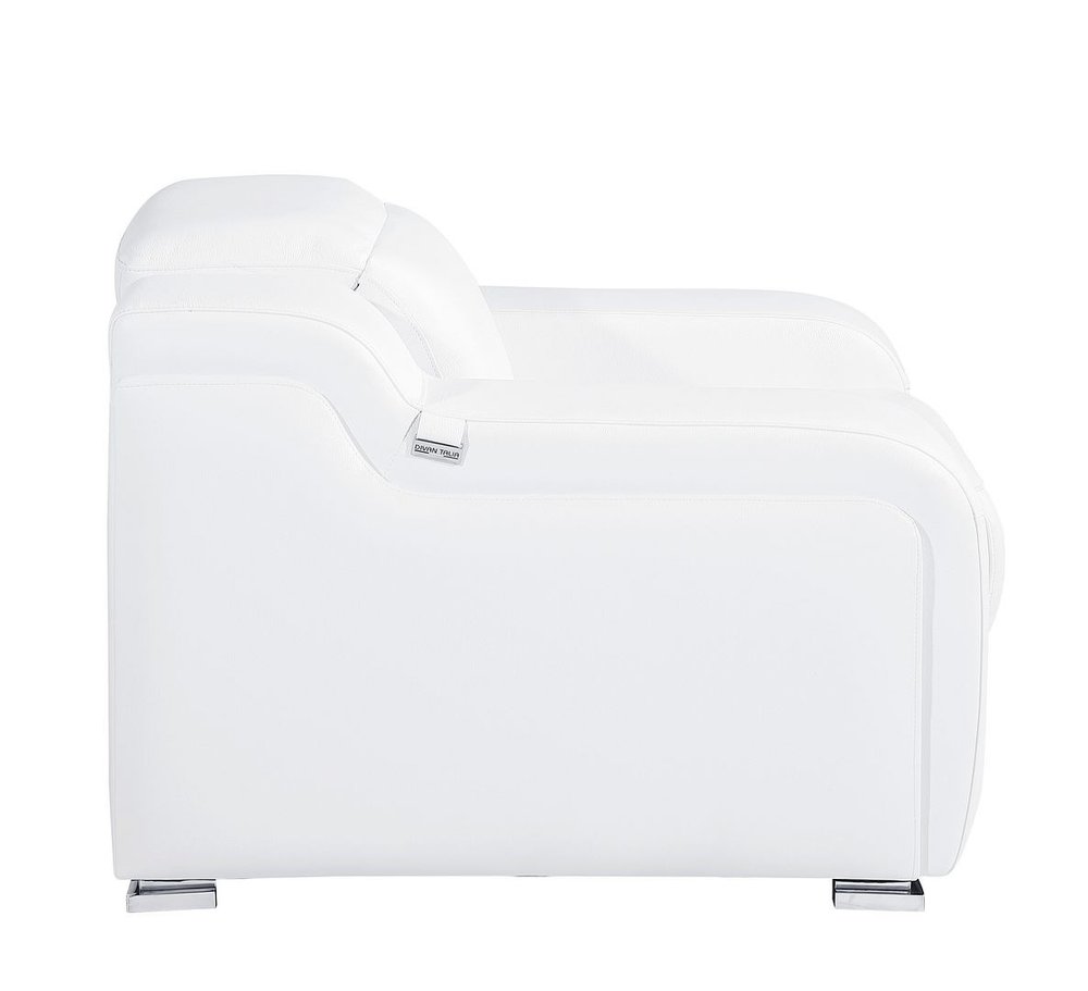 41" White Italian Leather Wall Hugger Recliner With USB HomeRoots