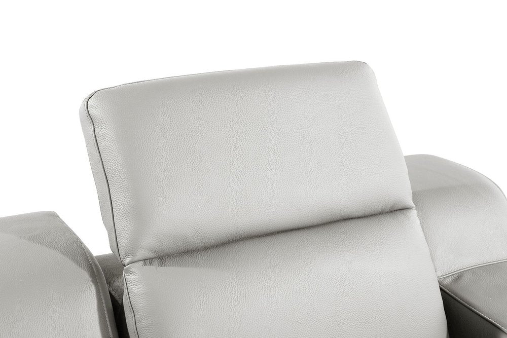 41" Light Gray Italian Leather Wall Hugger Recliner With USB HomeRoots