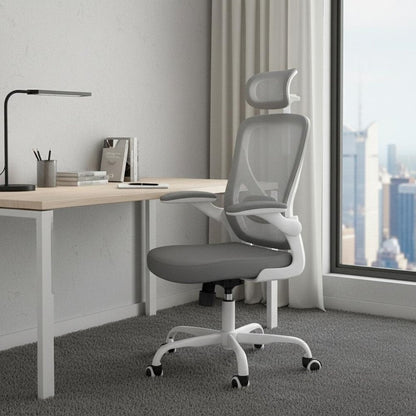 Gray And White Black And White Swivel Rolling Office Chair HomeRoots