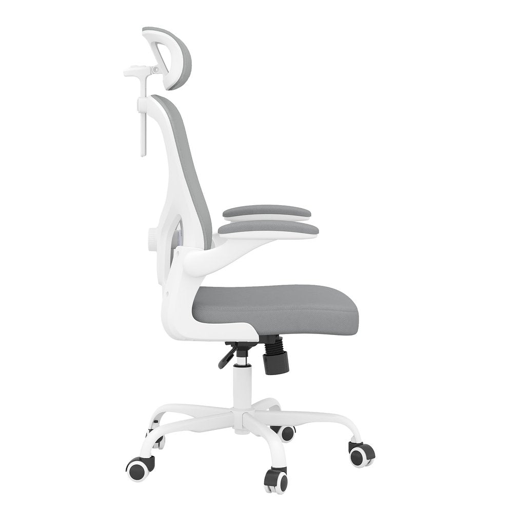 Gray And White Black And White Swivel Rolling Office Chair — view 1