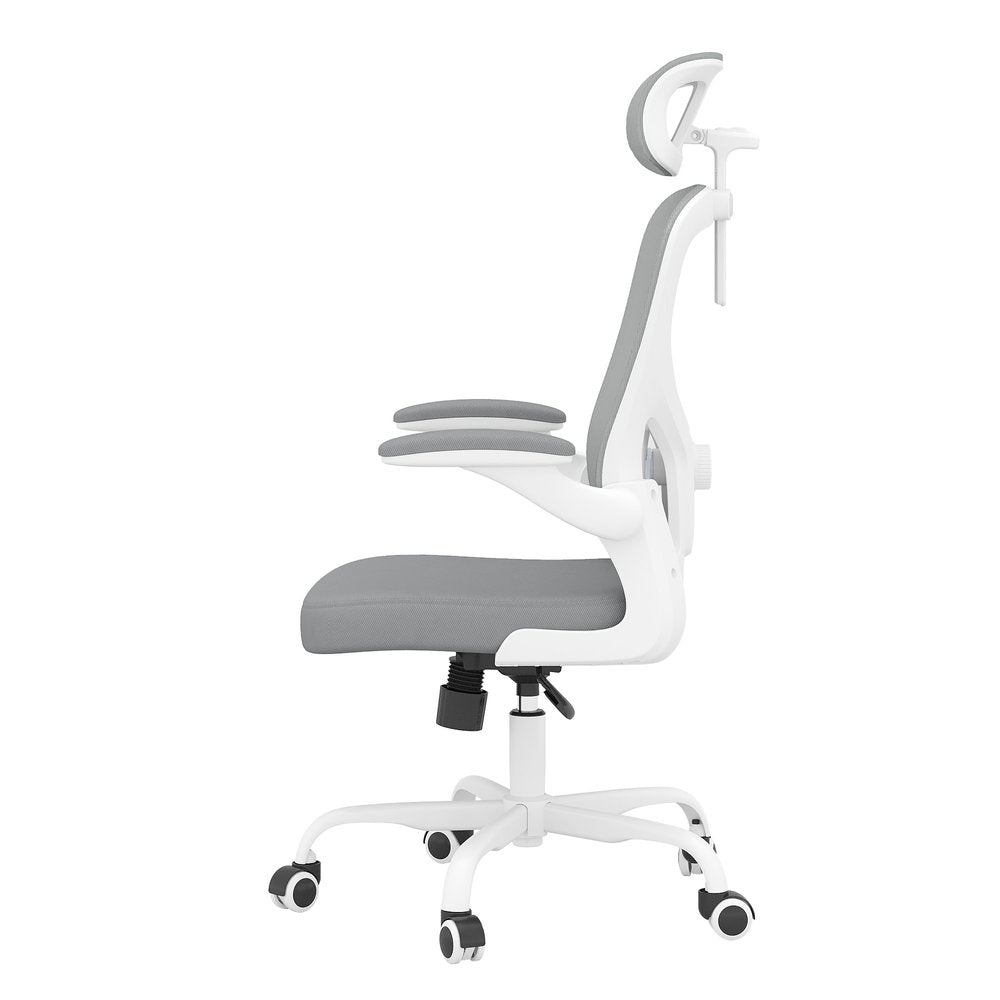 Gray And White Black And White Swivel Rolling Office Chair — view 3