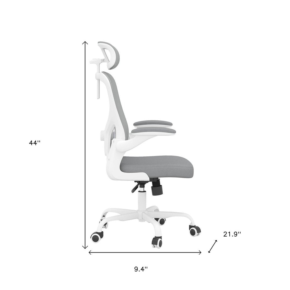 Gray And White Black And White Swivel Rolling Office Chair HomeRoots